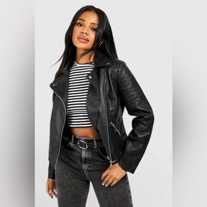 Boohoo Faux Leather Moto Jacket